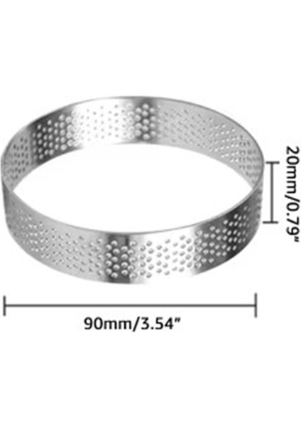 10 Adet 9 cm Delikli Yuvarlak Tart Halkaları Paslanmaz Çelik Tatlı Meyveli Turta Kiş Kek Mus Kalıbı Mutfak Pişirme Kalıbı (Yurt Dışından)