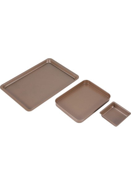 Fırın Tepsisi Seti, Yapışmaz Kurabiye Kalıbı Seti Profesyonel Fırın Tepsisi, Fırın Kapları Dikdörtgen Kek Kalıbı 3 Parça (Yurt Dışından) modelleri