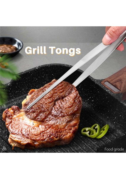 Adet Mutfak Cımbızı Izgara Maşası Paslanmaz Çelik Uzun Şef Gıda Klipsi Barbekü Et Sığır Maşası Barmen Cımbızı 30 cm (Yurt Dışından) indirimleri