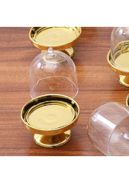 Altın Mini Kek Standı - Standlı ve Kubbe Kapaklı Mini Kek Kalıbı, 24 Tekli Fincan Kek Standı Mini Tatlı Kalıbı (Yurt Dışından) fırsatları