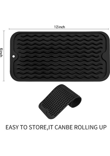 Çok Amaçlı Bulaşık Kurutma Matı, Kolay Temizlenebilir, Çevre Dostu, Isıya Dayanıklı Silikon Mutfak Tezgahı Matı Siyah-A (Yurt Dışından) modelleri