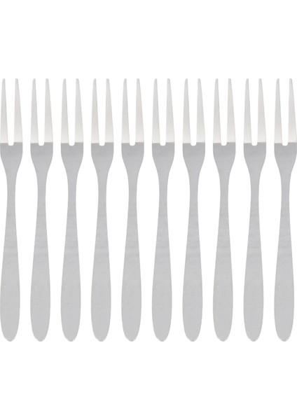 10 Adet Paslanmaz Çelik Yeniden Kullanılabilir Meyve Çatalı Kek Atıştırmalık Tatlı Salata Yemek Takımı Çatal Iki Çatal Seti Mutfak Aleti 13 cm (Yurt Dışından)