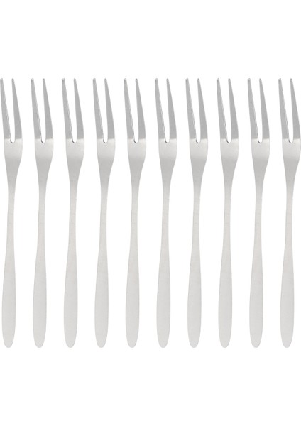 10 Adet Paslanmaz Çelik Yeniden Kullanılabilir Meyve Çatalı Kek Atıştırmalık Tatlı Salata Yemek Takımı Çatal Iki Çatal Seti Mutfak Aleti 13 cm (Yurt Dışından) fiyatları