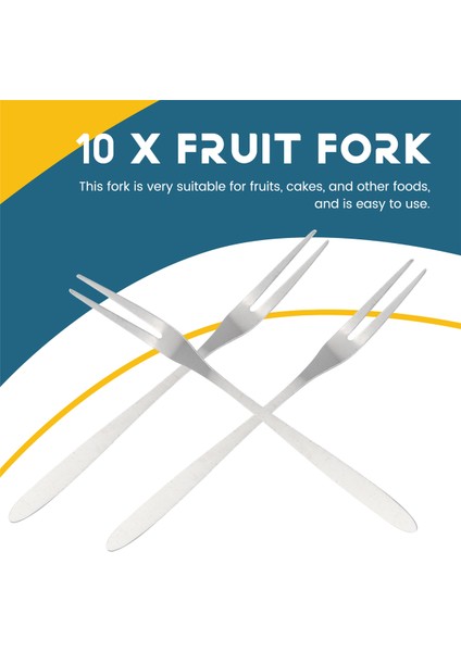 10 Adet Paslanmaz Çelik Yeniden Kullanılabilir Meyve Çatalı Kek Atıştırmalık Tatlı Salata Yemek Takımı Çatal Iki Çatal Seti Mutfak Aleti 13 cm (Yurt Dışından) fırsatları