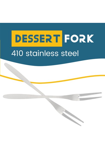 10 Adet Paslanmaz Çelik Yeniden Kullanılabilir Meyve Çatalı Kek Atıştırmalık Tatlı Salata Yemek Takımı Çatal Iki Çatal Seti Mutfak Aleti 13 cm (Yurt Dışından) indirimleri