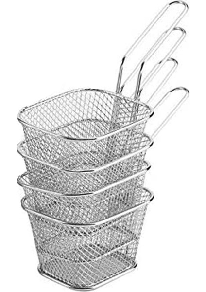 Mini Kızartma Sepetleri, Tel Örgülü Patates Kızartması Sepeti Filesi, Mutfak Için Yiyecek Sunum Sepetleri, Patates Kızartması Tutucu (Yurt Dışından)