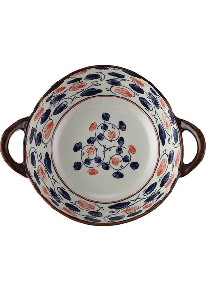 Çift Kulaklı Çorba Kasesi, Seramik Ev Tipi Düzensiz Şekilli Kase, Ev Tipi Salata Erişte Izgara Kasesi Ramen Kasesi, F (Yurt Dışından)