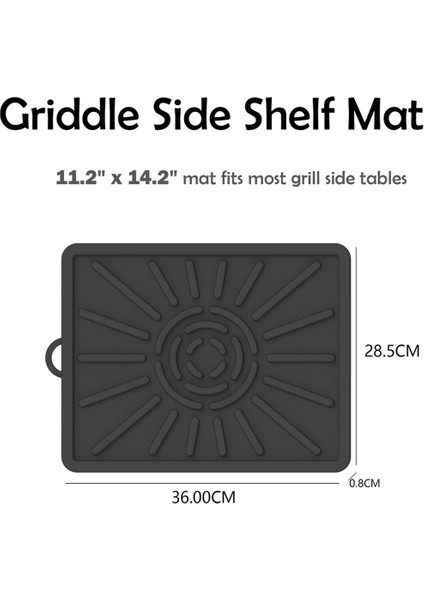 Izgara Matı, Yan Raf Matı, Açık Hava Izgarası Mutfak Tezgahı Için Silikon Izgara Pedi, Barbekü Izgara Matları (2'li Paket, Siyah) (Yurt Dışından) fırsatları