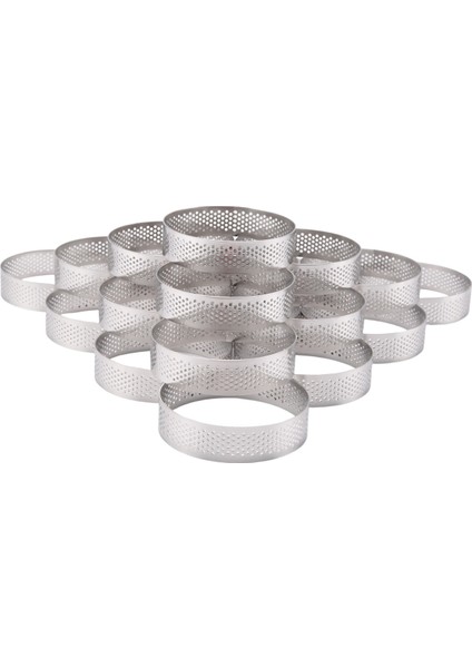 20 Adet Delikli Yuvarlak Tart Halkaları Meyveli Turta Kişler Kek Mus Mutfak Pişirme Kalıbı Delikli Kek Mus Halkası 8 cm (Yurt Dışından)