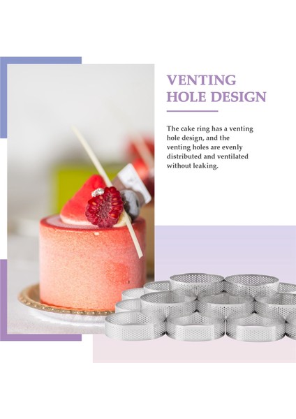 20 Adet Delikli Yuvarlak Tart Halkaları Meyveli Turta Kişler Kek Mus Mutfak Pişirme Kalıbı Delikli Kek Mus Halkası 8 cm (Yurt Dışından) modelleri