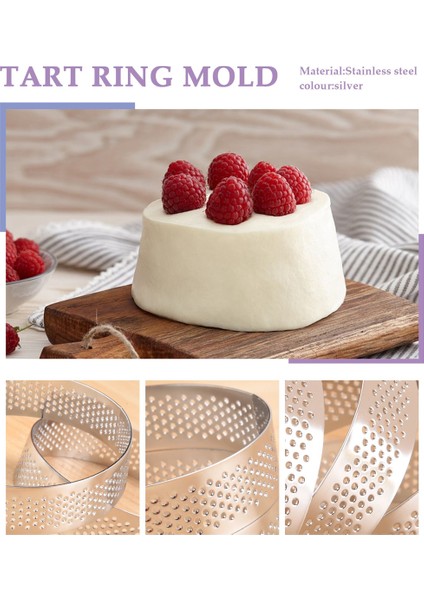 20 Adet Delikli Yuvarlak Tart Halkaları Meyveli Turta Kişler Kek Mus Mutfak Pişirme Kalıbı Delikli Kek Mus Halkası 8 cm (Yurt Dışından) indirimleri