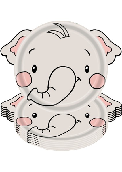 Orman Hayvanı Temalı Kağıt Tabak Hayvan Tek Kullanımlık Tabaklar ve Çatal Bıçak Takımı Vahşi Hayvan Temalı Bebek Vaftiz Fil (Yurt Dışından)