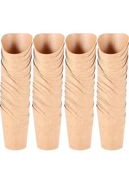 100 Adet Tek Kullanımlık Paket Servis Parti Tatlı Malzemeleri Pişirme Kek Yumurta Puf Patates Kızartması Cips Atıştırmalıklar Kraft Kağıt Bardak Tutucu, 300 ml (Kahverengi) (Yurt Dışından)