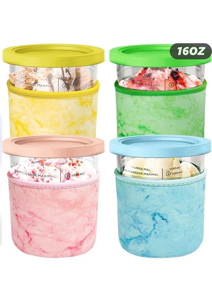 Ninja Creami Deluxe Aksesuarları Için 4'lü 16 Oz Dondurma Neopreni Kılıfı, Yeniden Kullanılabilir Yalıtımlı Kılıflar B (Yurt Dışından) fırsatları