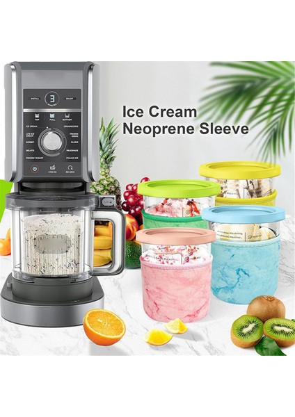 Ninja Creami Deluxe Aksesuarları Için 4'lü 16 Oz Dondurma Neopreni Kılıfı, Yeniden Kullanılabilir Yalıtımlı Kılıflar B (Yurt Dışından) indirimleri