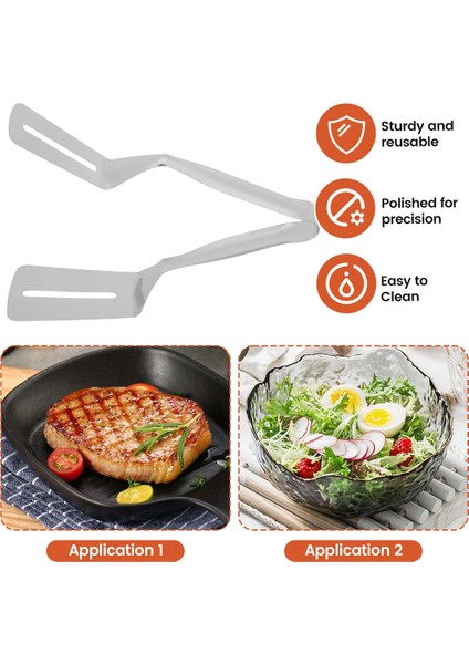 Paslanmaz Çelik Çift Taraflı Kürek Klipsi, Paslanmaz Çelik Spatula Mutfak Maşası, Izgara Kelepçesi, Döndürülebilir Spatula Klipsi (Yurt Dışından) indirimleri