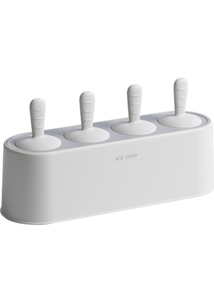 Ev Yapımı Dondurma Kalıp Seti, 4 Parçalı Ev Yapımı Silikon Dondurma Yapma Seti, Yeniden Kullanılabilir Mutfak Kendin Yap Kalıpları, Gri-Beyaz (Yurt Dışından)