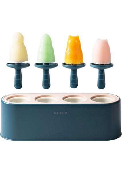 Ev Yapımı Dondurma Kalıp Seti, 4 Parçalı Ev Yapımı Silikon Dondurma Yapma Seti, Yeniden Kullanılabilir Mutfak Kendin Yap Kalıpları, Gri-Beyaz (Yurt Dışından) fırsatları