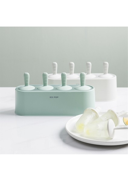 Ev Yapımı Dondurma Kalıp Seti, 4 Parçalı Ev Yapımı Silikon Dondurma Yapma Seti, Yeniden Kullanılabilir Mutfak Kendin Yap Kalıpları, Gri-Beyaz (Yurt Dışından) indirimleri