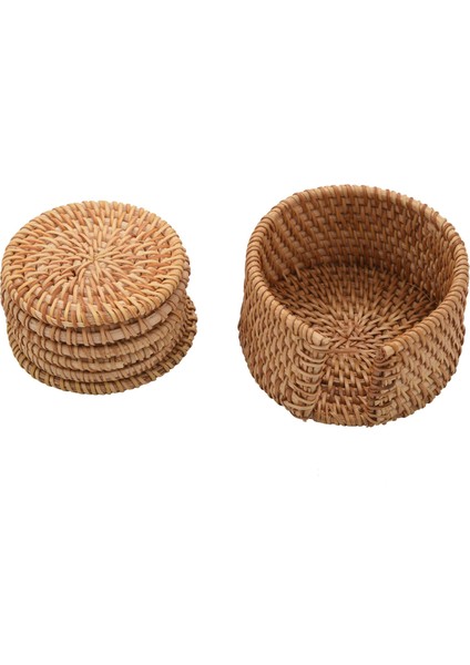 Adet/kungfu Çay Aksesuarları Için Bardak Altlığı Seti Yuvarlak Sofra Takımı Tabak Altlığı Rattan Örgü Bardak Altlığı Ped Çapı 8 cm (Yurt Dışından)