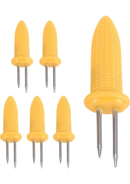 Adet Mısır Koçanı Mısır Çatalı Şişleri Silikon Saplı Paslanmaz Çelik Mısır Koçanı (Yurt Dışından)