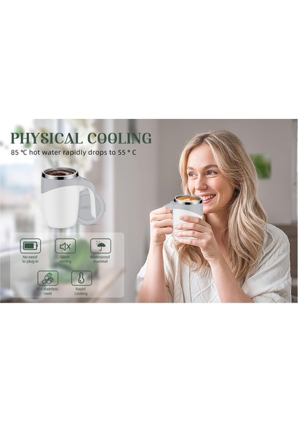 Adet Tembel Kahve Karıştırma Kabı Otomatik Karıştırma Kabı Manyetik Döner Elektrikli Süt Kabı Mark Kupası 304 Paslanmaz Çelik (Yurt Dışından) indirimleri