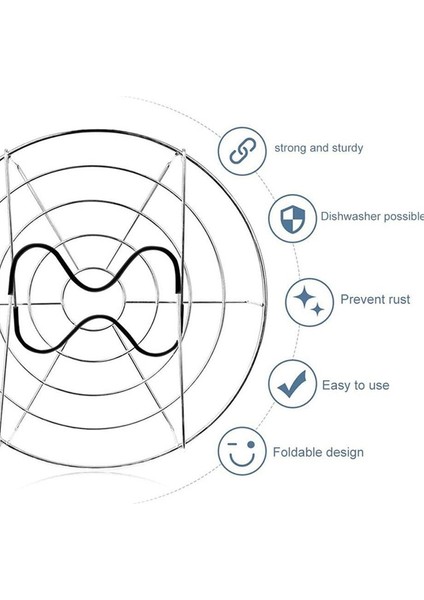 Konserve Rafı, Konserve Kavanozu Rafı, Su Banyosu Konserveleme Veya Basınçlı Konserveleme Için Buharlı Raf, Her Türlü Kavanoz Için Uygundur - Siyah + Gümüş (Yurt Dışından) indirimleri
