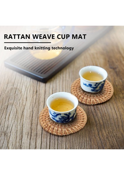 Adet/kungfu Çay Aksesuarları Için Bardak Altlığı Seti Yuvarlak Sofra Takımı Tabak Altlığı Rattan Örgü Bardak Altlığı Ped Çapı 8 cm (Yurt Dışından) fırsatları