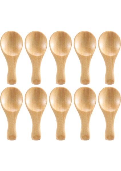Kısa Saplı 10 Paket Küçük Ahşap Kaşık, Reçel, Baharat, Sos, Baharat, Şeker, Bal, Kahve, Çay, Hardal, Dondurma, Süt Tozu Gibi Küçük Kavanozlara Uygun (Yurt Dışından)