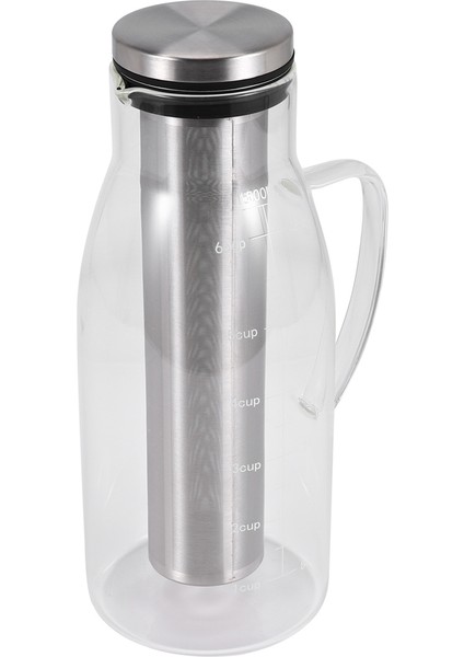 Soğuk Demleme Kahve Makinesi, Kapaklı ve Ölçekli Buzlu Çay Sürahisi Demliği, Çift Amaçlı Filtre Kahve Potu, 51OZ/1.5L (Yurt Dışından)