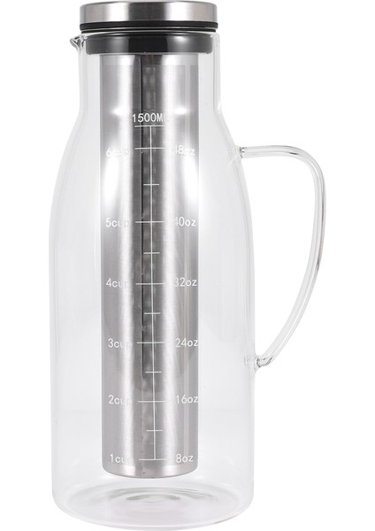 Soğuk Demleme Kahve Makinesi, Kapaklı ve Ölçekli Buzlu Çay Sürahisi Demliği, Çift Amaçlı Filtre Kahve Potu, 51OZ/1.5L (Yurt Dışından) fiyatları