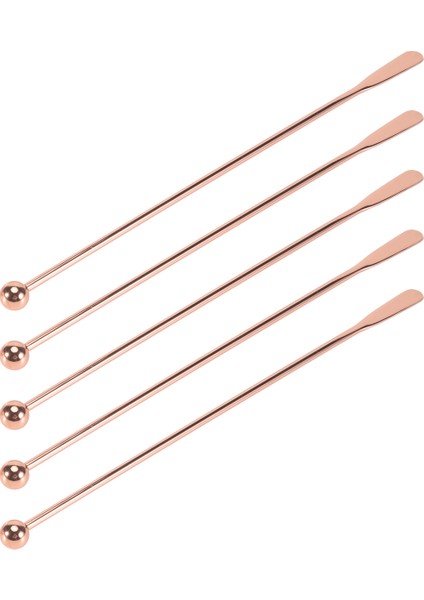 5 Adet Paslanmaz Çelik Karıştırıcı Içecek Karıştırıcıları Karıştırma Kokteyl Çubuğu - Gül Altın - Düz Çubuk, 19 cm (Yurt Dışından) fiyatları