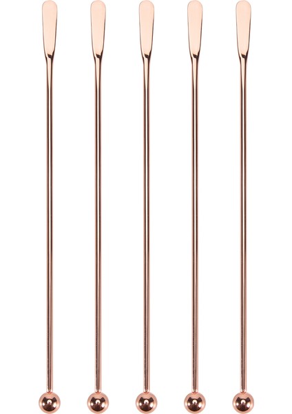 5 Adet Paslanmaz Çelik Karıştırıcı Içecek Karıştırıcıları Karıştırma Kokteyl Çubuğu - Gül Altın - Düz Çubuk, 19 cm (Yurt Dışından) modelleri