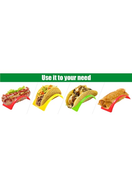 12'li Paket Taco Tepsileri Plastik Burrito Tepsileri Servis Tepsileri Taco Burrito Sosisli Sandviçler Için Parti Malzemeleri Kırmızı (Yurt Dışından)