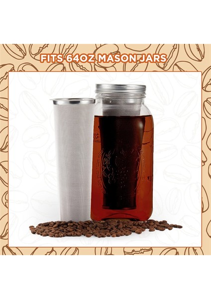 Adet Soğuk Demleme Kahve Filtresi Paslanmaz Çelik Filtre Kahve Çay Demleyici Kahve Süzgeci Mason Konserve Kavanozu Ağ Filtre (Yurt Dışından) fırsatları