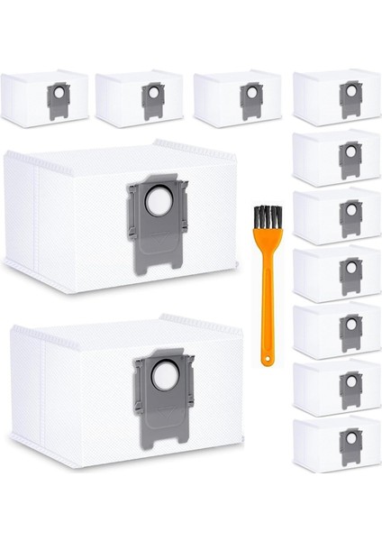 Roborock S7 Maxv Ultra / S7 Pro Ultra / Q7 Max+ / Q7 Max+ Plus / Q7 Max / Q5 + Vakum Torbaları Için 12'li Yedek Toz Torbası (Yurt Dışından)
