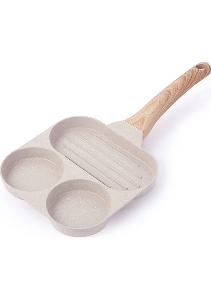 Yapışmaz Yumurta Tavası, Yumurta Kızartma Tavası Tavası, 3'ü 1 Arada Kahvaltı Izgara Tavası, Yumurta Tavası, Sağlıklı Tencere Yumurta Pişirici Tava (Yurt Dışından)