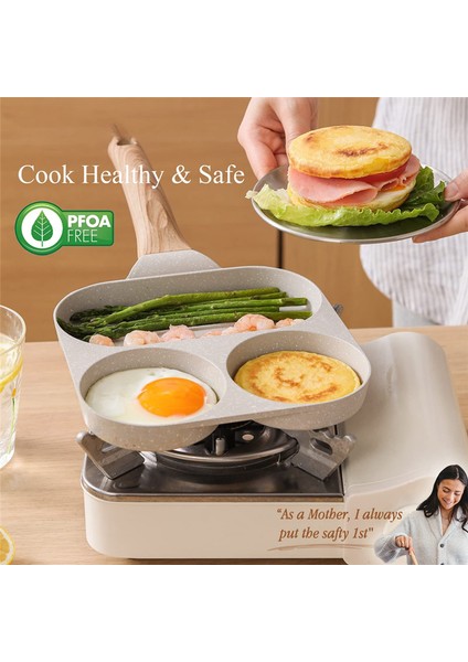 Yapışmaz Yumurta Tavası, Yumurta Kızartma Tavası Tavası, 3'ü 1 Arada Kahvaltı Izgara Tavası, Yumurta Tavası, Sağlıklı Tencere Yumurta Pişirici Tava (Yurt Dışından) fırsatları