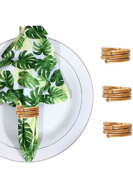 El Yapımı Bambu Peçete Halkası, Doğal Rustik Peçetelik, Peçete Tokası, 6'lı Set (Yurt Dışından) fiyatları