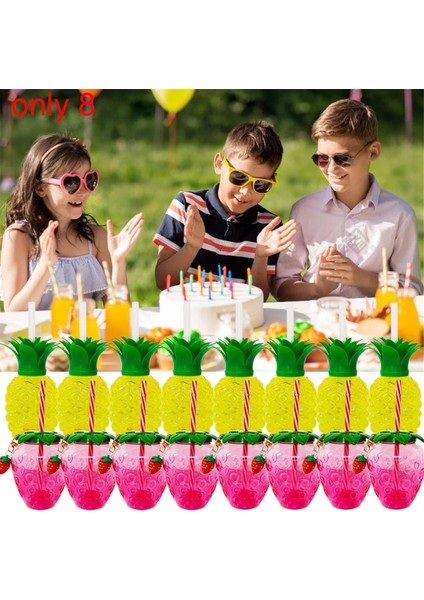 Adet Ananas Bardakları Çilekli Bardak Kolye Parti Dekorasyonu Luau Tropikal Yaz Plaj Içme Bardağı (Yurt Dışından) fiyatları