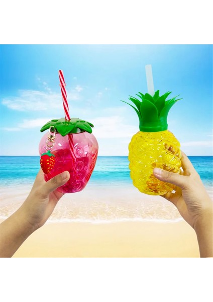Adet Ananas Bardakları Çilekli Bardak Kolye Parti Dekorasyonu Luau Tropikal Yaz Plaj Içme Bardağı (Yurt Dışından) modelleri