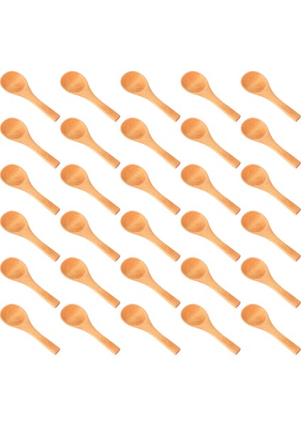 30 Adet Küçük Ahşap Kaşıklar Mini Doğal Ahşap Kaşıklar Mini Tadım Kaşıkları Soslar Tuz Kaşıkları Mutfak Yemekleri Baharatlar Yağ Kahve Çay Şeker (Doğal Ahşap Rengi) (Yurt Dışından)