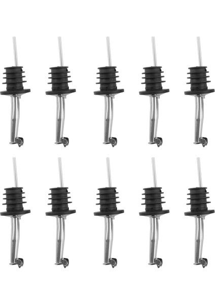 10'lu Paket Paslanmaz Çelik Şarap Dökücüler Şarap, Likör, Zeytinyağı, Kahve, Şurup, Sirke Şişeleri Için Likör Dökme Ağızları Seti (Yurt Dışından)