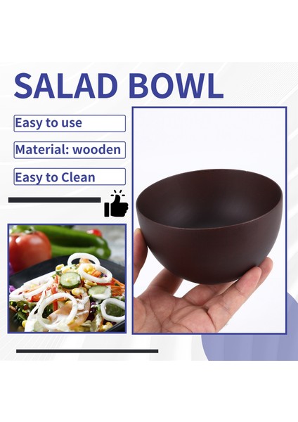 Japon Tarzı Ahşap Kaseler, Salata, Erişte, Meyve ve Tahıl Ahşap Kase Sofra Takımı, Kırmızı-Kahverengi (Yurt Dışından) indirimleri