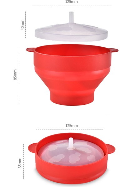 Kapaklı Katlanabilir Silikon Patlamış Mısır Kasesi, Yeniden Kullanılabilir, Fırına Uygun, Ev Eğlencesi Için Ideal Silikon Patlamış Mısır Patlatıcısı (Yurt Dışından)