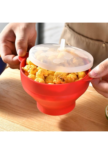 Kapaklı Katlanabilir Silikon Patlamış Mısır Kasesi, Yeniden Kullanılabilir, Fırına Uygun, Ev Eğlencesi Için Ideal Silikon Patlamış Mısır Patlatıcısı (Yurt Dışından) fırsatları