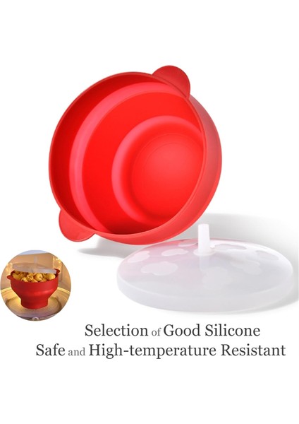 Kapaklı Katlanabilir Silikon Patlamış Mısır Kasesi, Yeniden Kullanılabilir, Fırına Uygun, Ev Eğlencesi Için Ideal Silikon Patlamış Mısır Patlatıcısı (Yurt Dışından) indirimleri