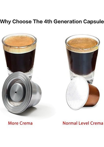 Nespresso Için Yeniden Kullanılabilir Kapsüller, Paslanmaz Çelik, 3 Adet Yeniden Doldurulabilir Ped + 1 Tamper + 1 Kaşık + 1 Fırça (Yurt Dışından) modelleri