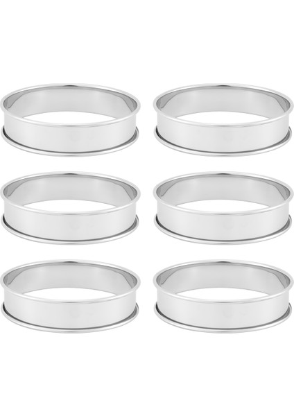 6'lı Paket 4 Inç Çift Açılmış Ingiliz Muffin Halkaları, Paslanmaz Çelik Crumpet Halkaları, Tart Halkaları, Yuvarlak (Yurt Dışından)