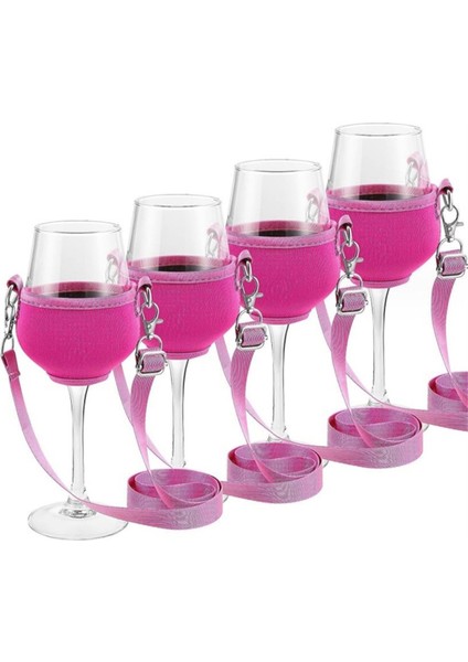 4 Adet Taşınabilir Şarap Kadehi Tutucu Askısı Şarap Askısı Boyunduruğu Bardak Tutucu Desteği Boyun Askısı Doğum Günü Kokteyl Araçları Için C (Yurt Dışından)